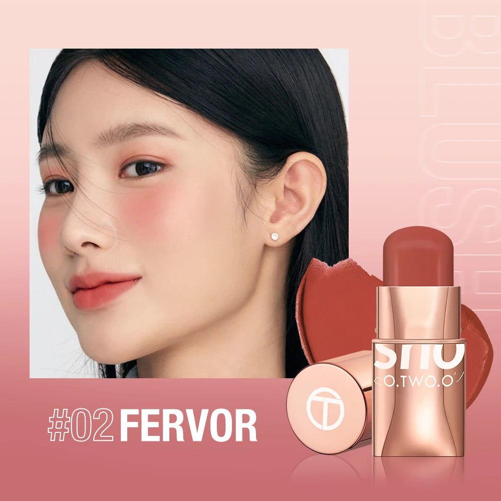O.TWO.O Blush Makeup Stick High Pigmented Blusher Cream Sticks Waterproof Long-lasting Lip Cheek Eyess Cosmetics for Women
