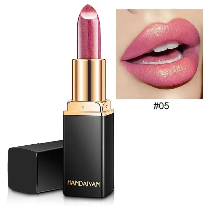 Handaiyan 9 Colors Glitter Matte Velvet Nude Lipstick Shimmer Sexy Red Pigments Makeup Long Lasting Waterproof Profissional