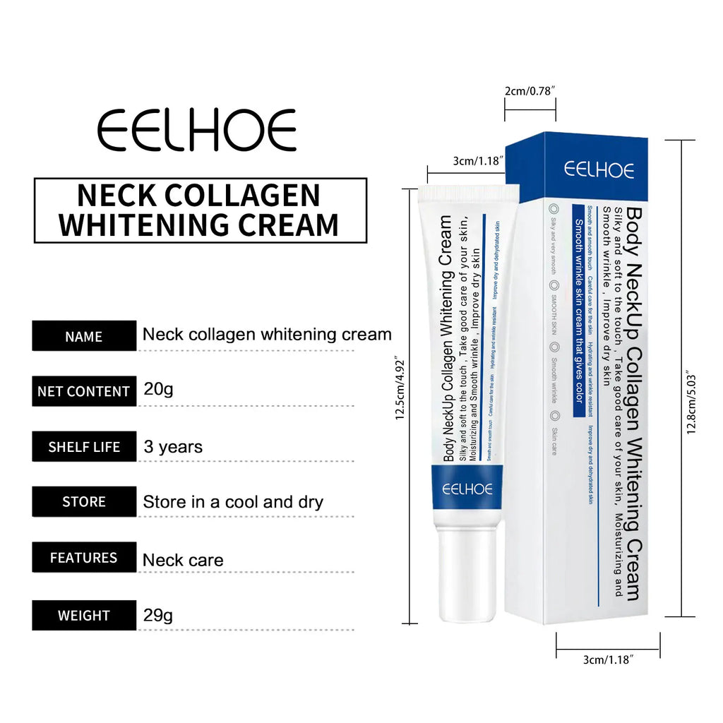 EELHOE Collagen Neck Cream Anti Aging Double Chin Lifting Neck Lines Removal Tighten Skin Firming Deep Hydration Neck Cream 20g