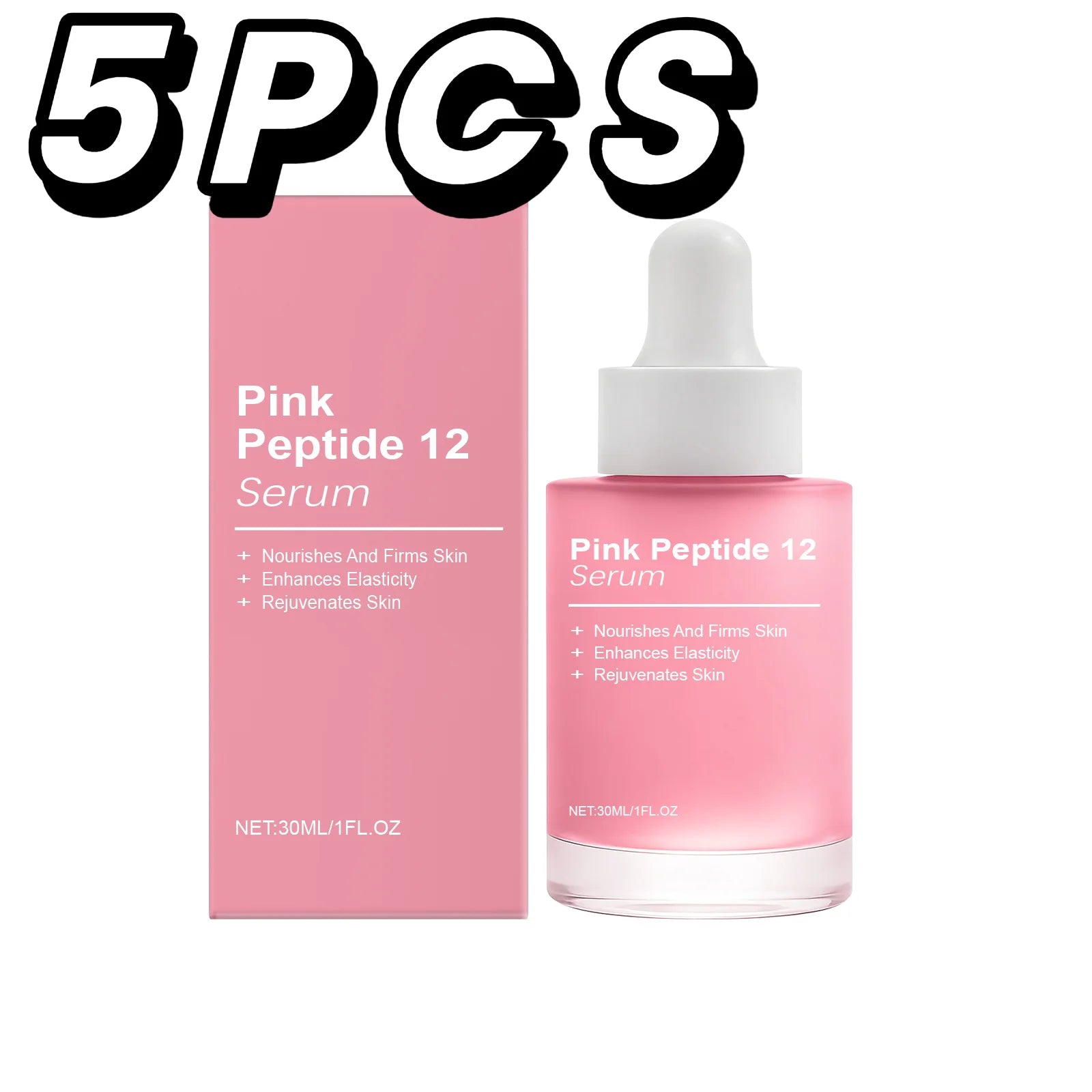 Pink Peptide 12 Facial Serum Niacinamide Hydration Firm-Looking Skin Uneven Tone Care Glass Skin Korean Skincare Face Essence