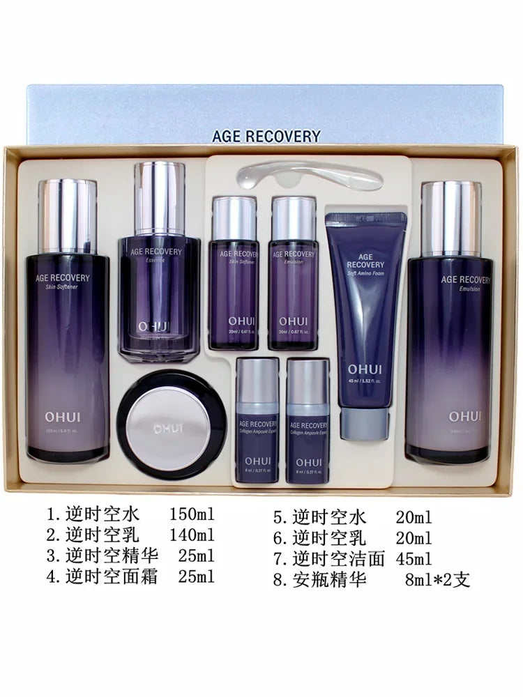 Korea OHUI Age Recovery Time Essence Pure Firming Anti-Aging Series Essence Set Anti-wrinkles Moisturizing Nourish Skin Care Set