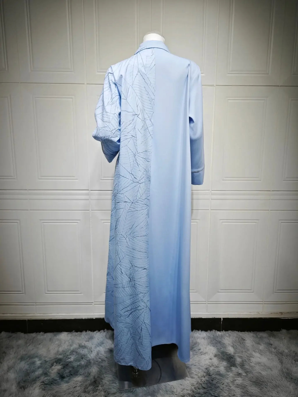 Eid Abaya Party Dress Women Lapel Shirt Dresses Sequins Embroidery Office Lady Muslim Jalabiya Ramadan Vestidos Largos Robe