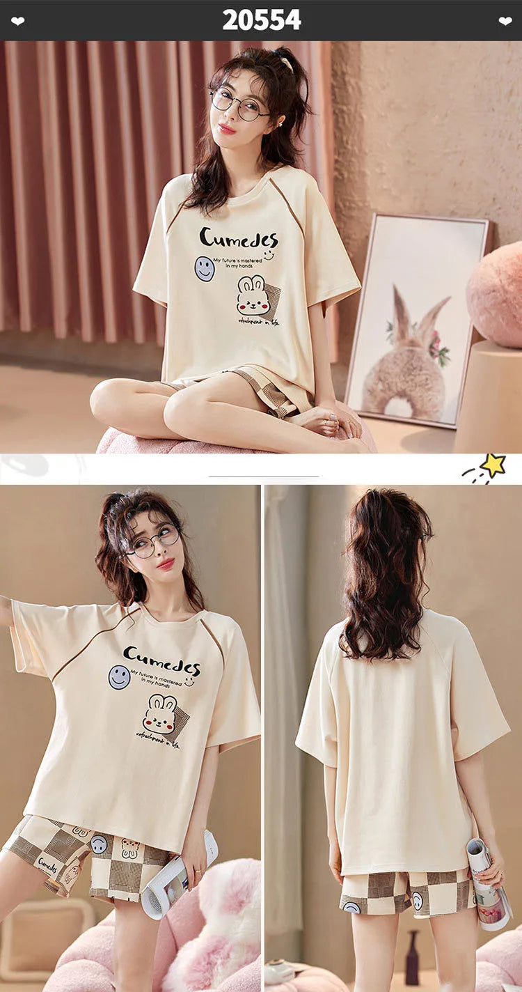 Spring Summer Pure Cotton Womens Pajama Sets Sexy Black Nightwear Casual Pyjama Long Pants Sleepwear Suits Homewear Fashion