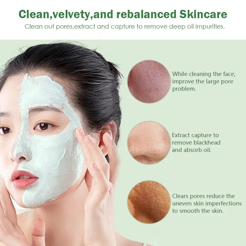 Green Tea Remove Blackhead Solid Mask Dispel Acne Blemish Cleansing Stick Mask Shrink Pores Tighten Whitening Skin Care Products