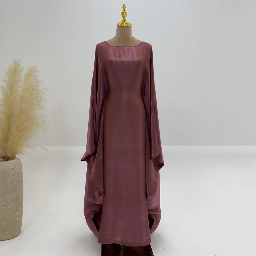 Marocain Kaftan Women Batwing Sleeve Modest Dress Dubai Turkey Abaya Eid Mubarak Djellaba Islam Jalabiya Prayer Garemnt Ramadan