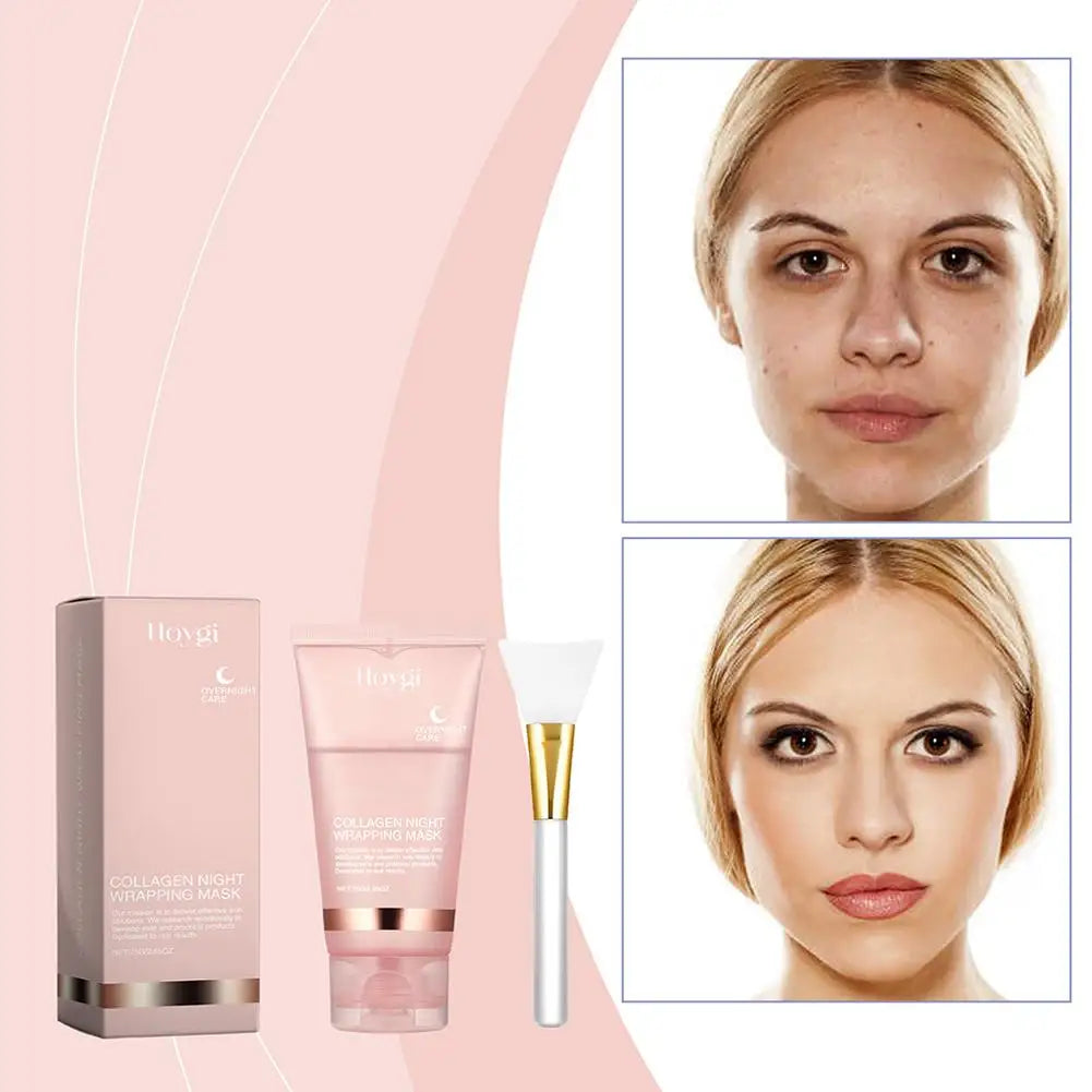 Collagen Overnight Wrapping Peel Off Facial Mask Korean Collagen Night Wrapping Mask Deeply Hydrates Night Care Mask Cream