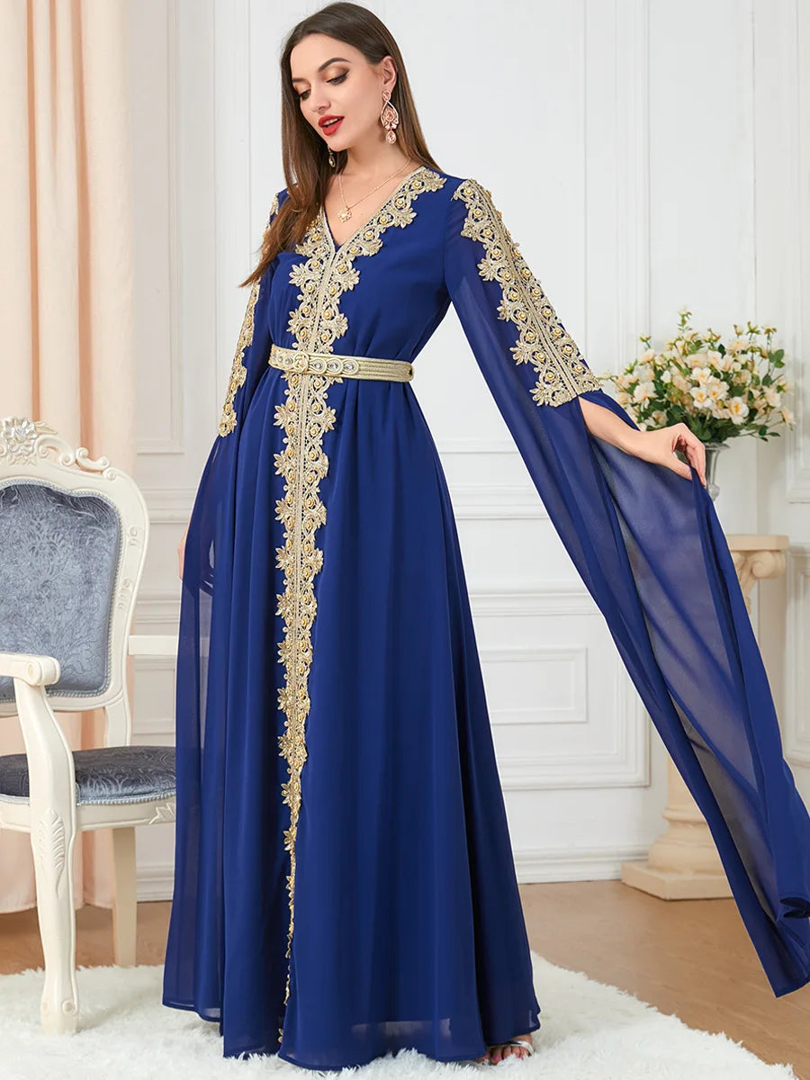 Autumn Morocco Dress Muslim Women Abaya Party Dresses Long Sleeve Abayas Dubai Turkey Islam Kaftan Robe Longue Vestidos Largos