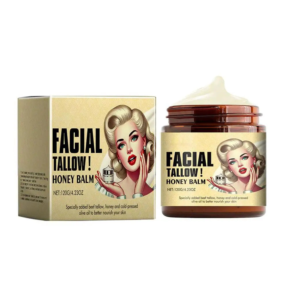 Whipped Beef Tallow And Honey Balm Moisturizing Beef Tallow Face Cream Body Lotion Grass Fed Grass Finished Face Cream Care