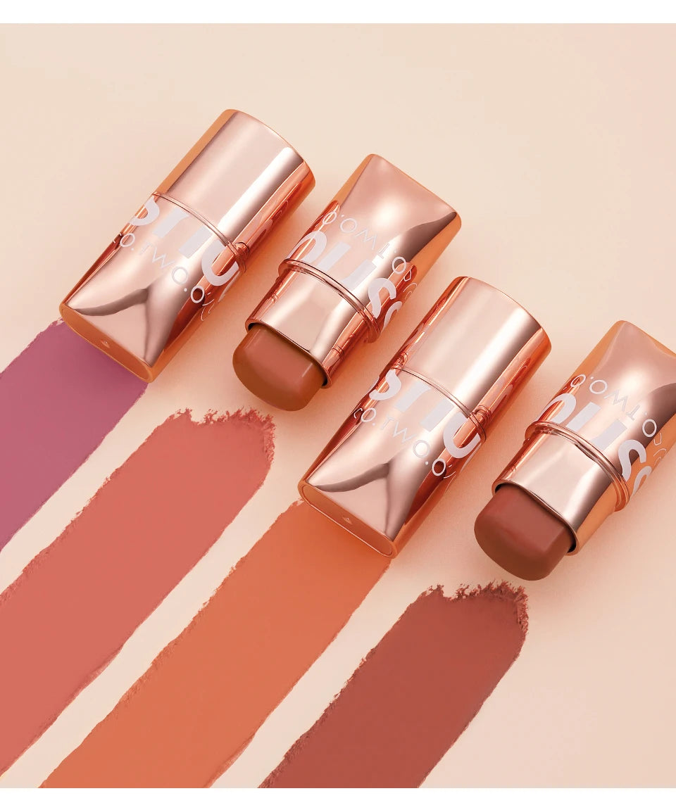 O.TWO.O Blush Makeup Stick High Pigmented Blusher Cream Sticks Waterproof Long-lasting Lip Cheek Eyess Cosmetics for Women