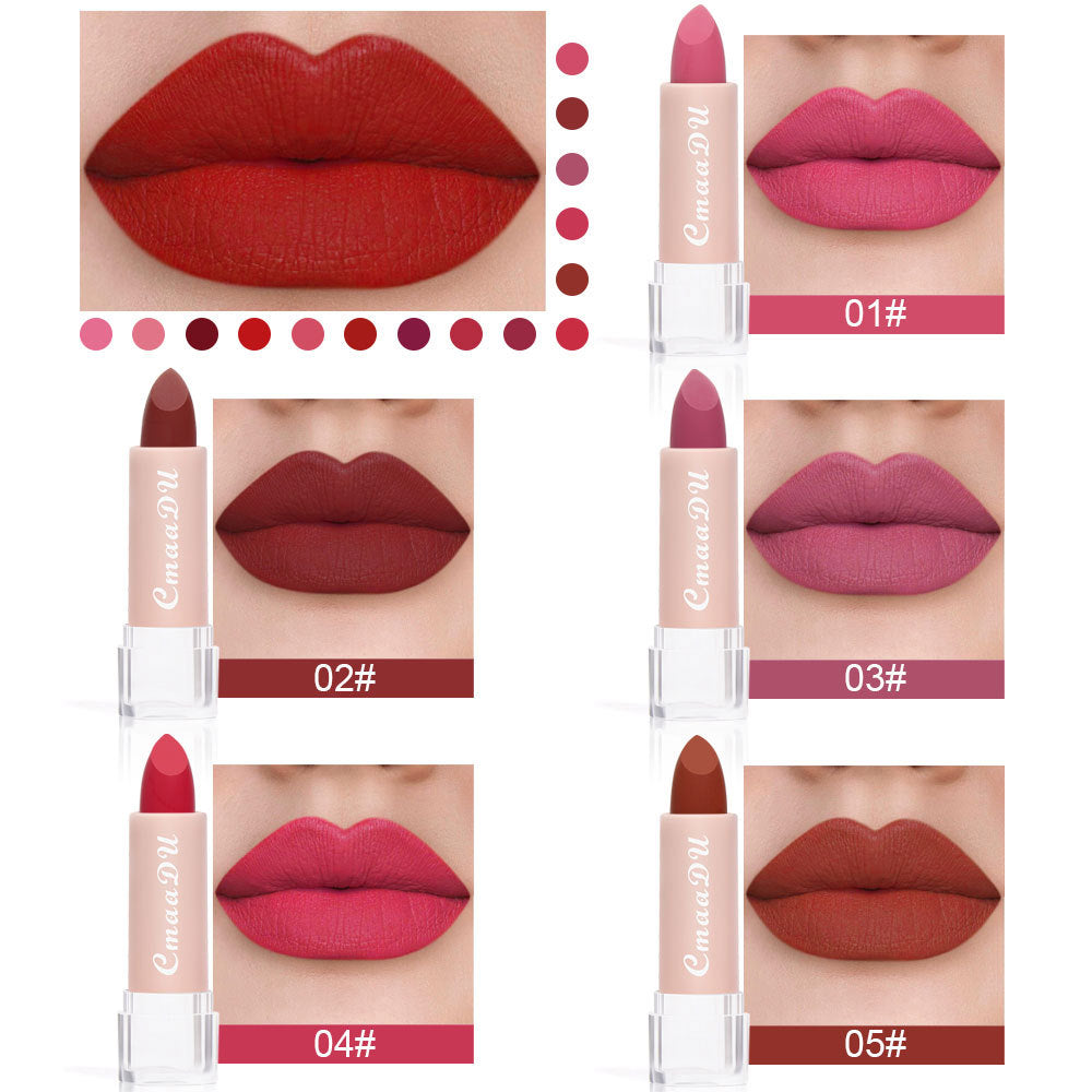 أحمر الشفاه السائل من CmaaDu 15Color Pro يقدم تغطية غنية ومطفأة مع ملمس ناعم وخفيف بفضل تركيبته التي تحتوي على زيت خفيف.
