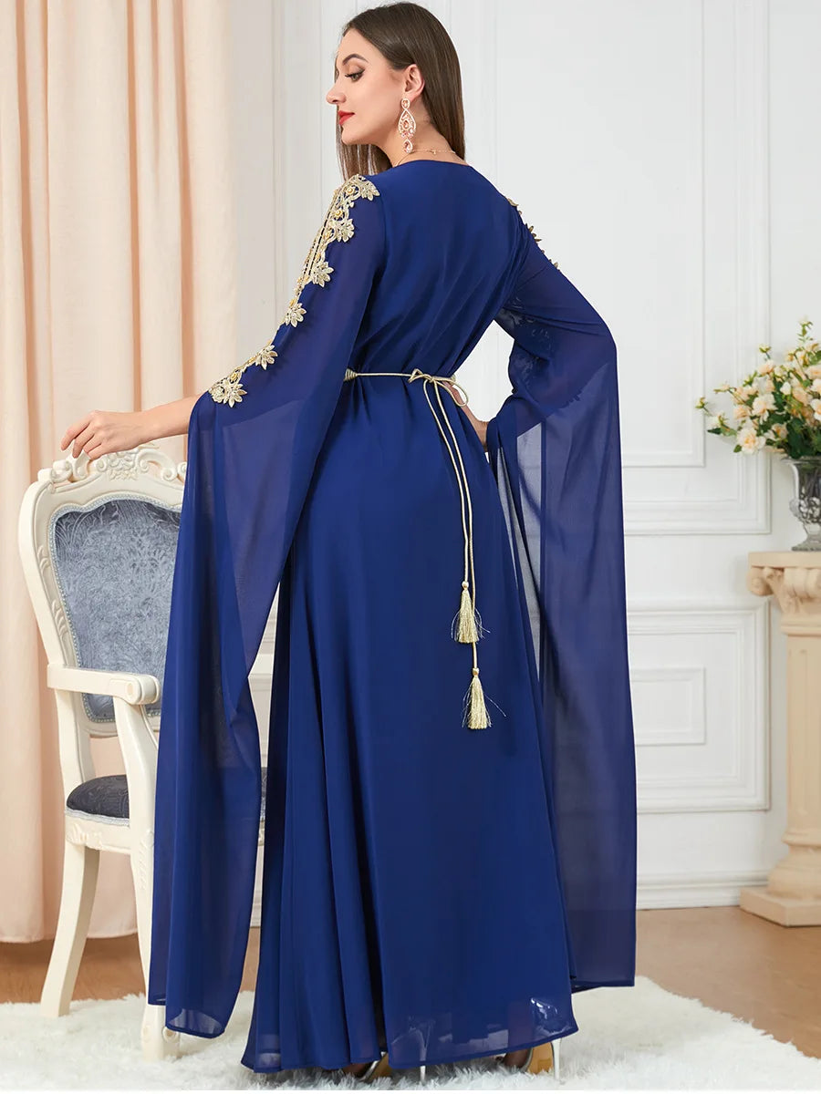 Autumn Morocco Dress Muslim Women Abaya Party Dresses Long Sleeve Abayas Dubai Turkey Islam Kaftan Robe Longue Vestidos Largos