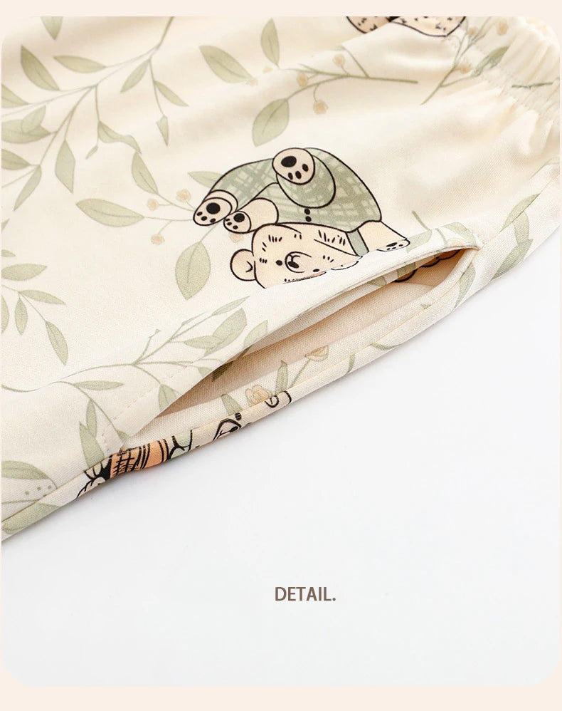 Summer Thin Short-sleeved Cotton Women's Pajama Set Nightwear Long Pants Womens Pajama Sets Sleepwear Lounge Home Fashion