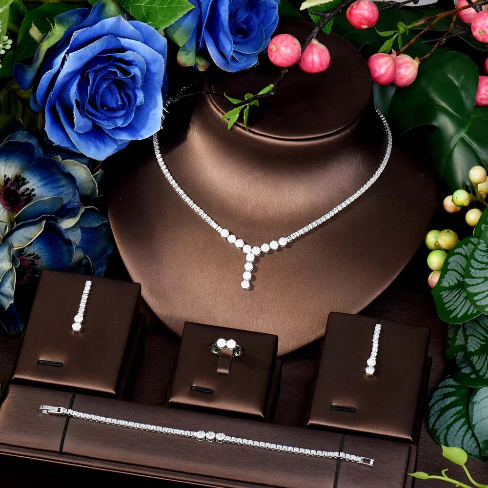 Simple and generous all occasions versatile accessories necklace earrings bracelet wedding party dresses women's sets M-11