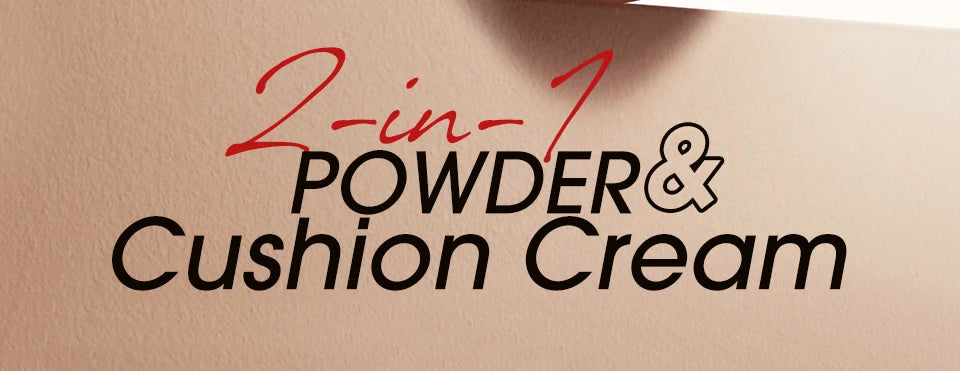 O.TWO.O Air Cushion Cream Face Powder 24h 2 In 1 Long-Lasting Oil-control Matte Soft Focus Concealer Makeup Pressed Powder Cream