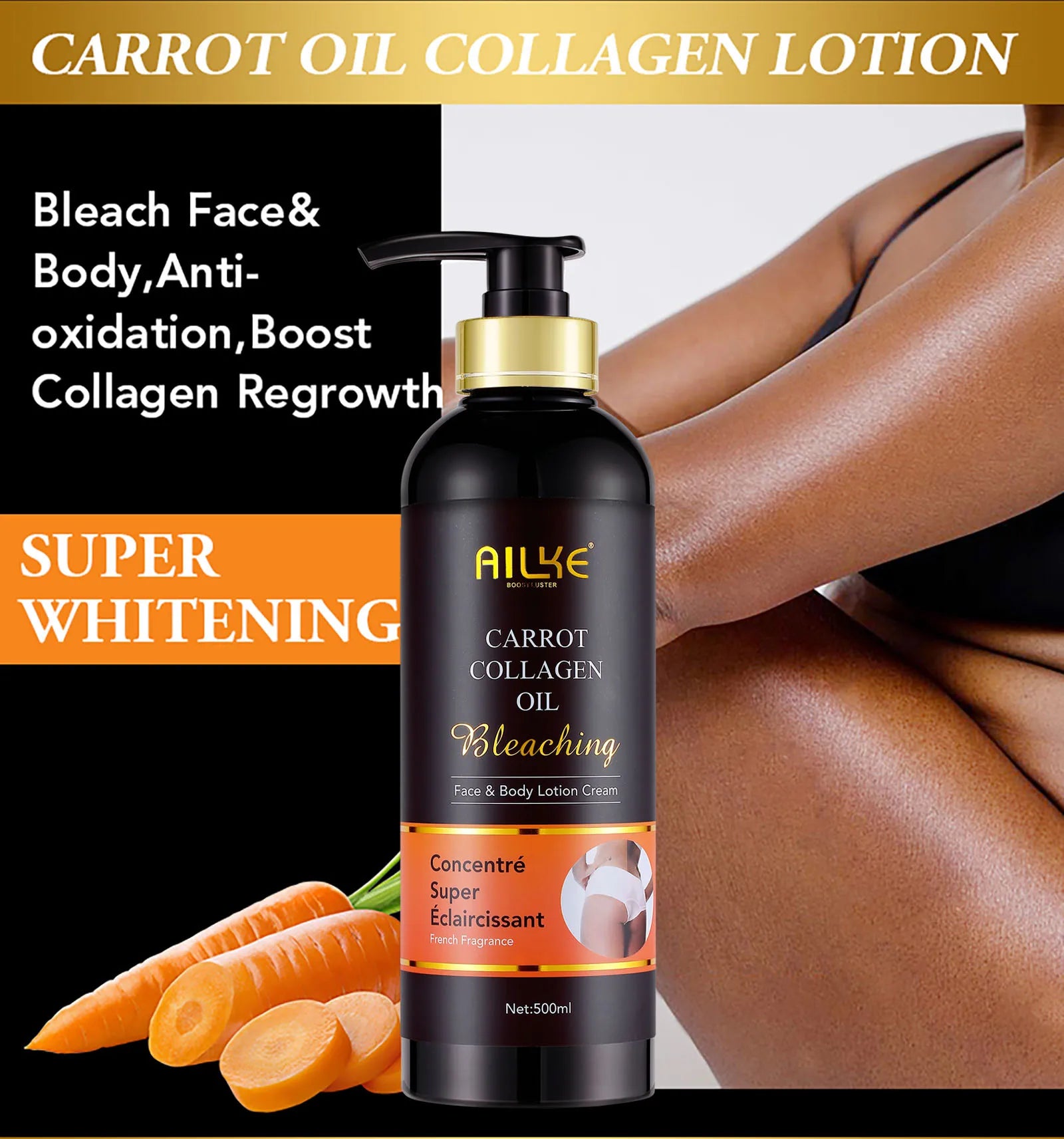 AILKE Collagen Whitening Kit, Moisturizer, Hydration, Dark Spot Removal Cream, Brightening Body Lotion, armpit Whitening Cream