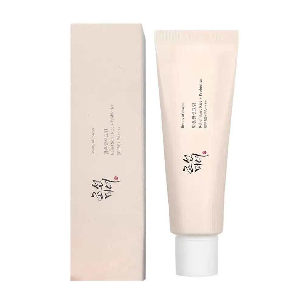 واقي شمس بالأرز والبروبيوتيك SPF50+ – حماية وترطيب يومي ☀️✨